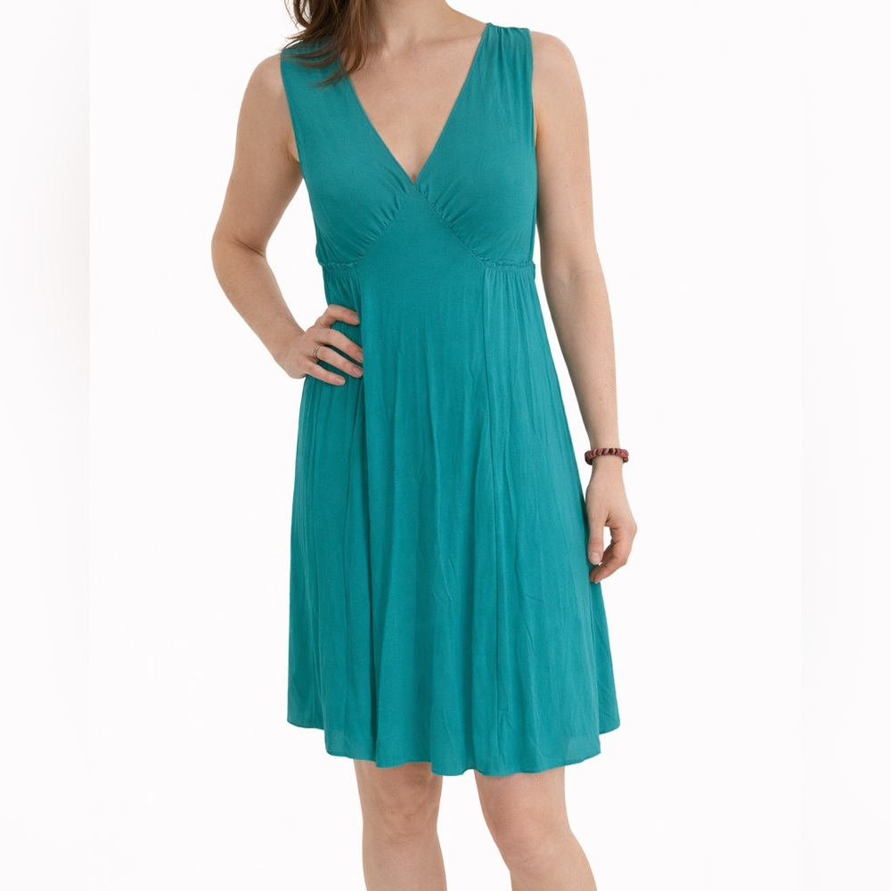 Studio M Teal V-Neck Dress
